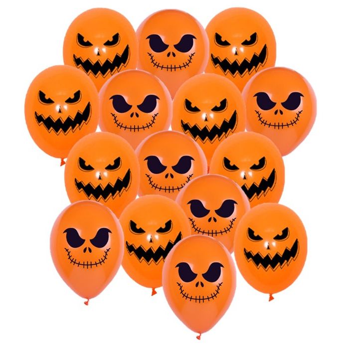 Lot De 15 Ballons Halloween 23cm - Décoration Fête Henbrandt