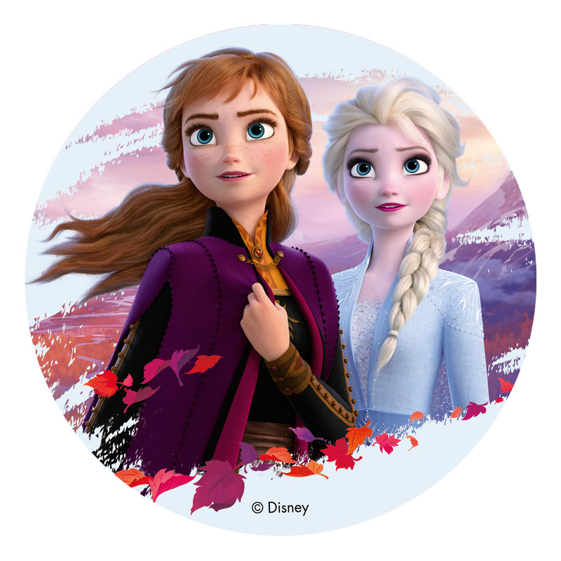 Disque Elsa et Anna - Reine des Neiges 2 (20 cm) - Azyme pour  l'anniversaire de votre enfant - Annikids
