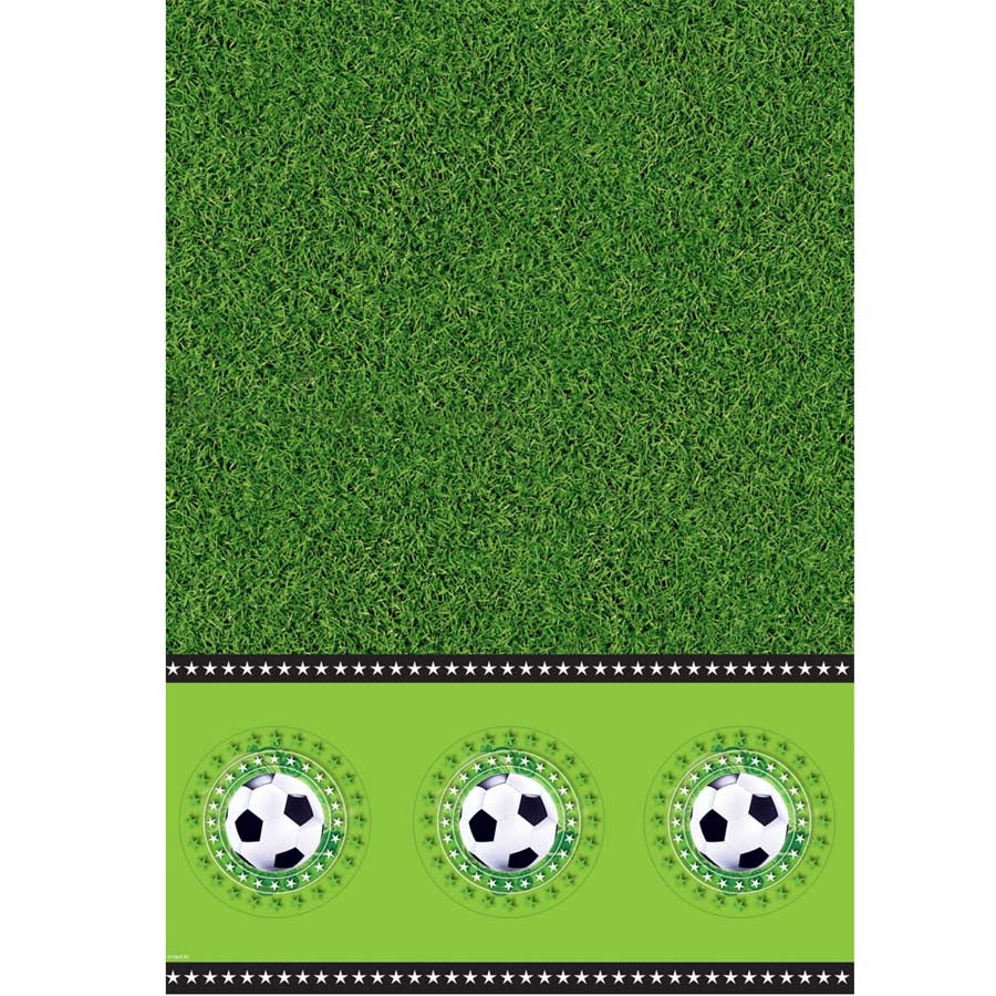 Lot De 2 Nappes Anniversaire Football Vert – 108x180 Cm – Plastique Imperméable Thème Foot Pour Fêtes Enfants