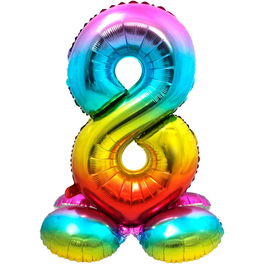 Ballon Géant Rainbow Chiffre 8 avec base (81 cm) pour l'anniversaire de  votre enfant - Annikids