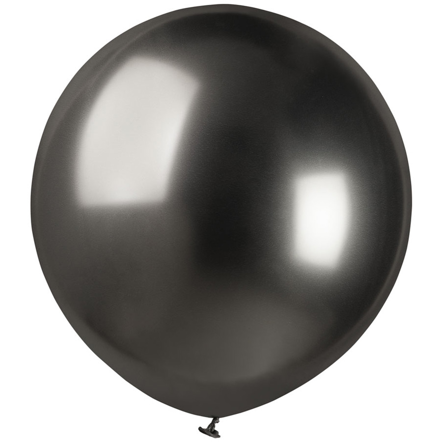 3 Ballons Noir Chromé Ø48cm pour l'anniversaire de votre enfant - Annikids