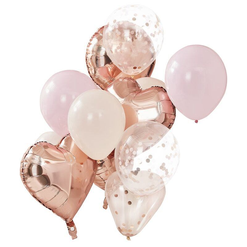 Bouquet 12 Ballons - Rose, Pêche & Rose Gold pour l'anniversaire de votre  enfant - Annikids