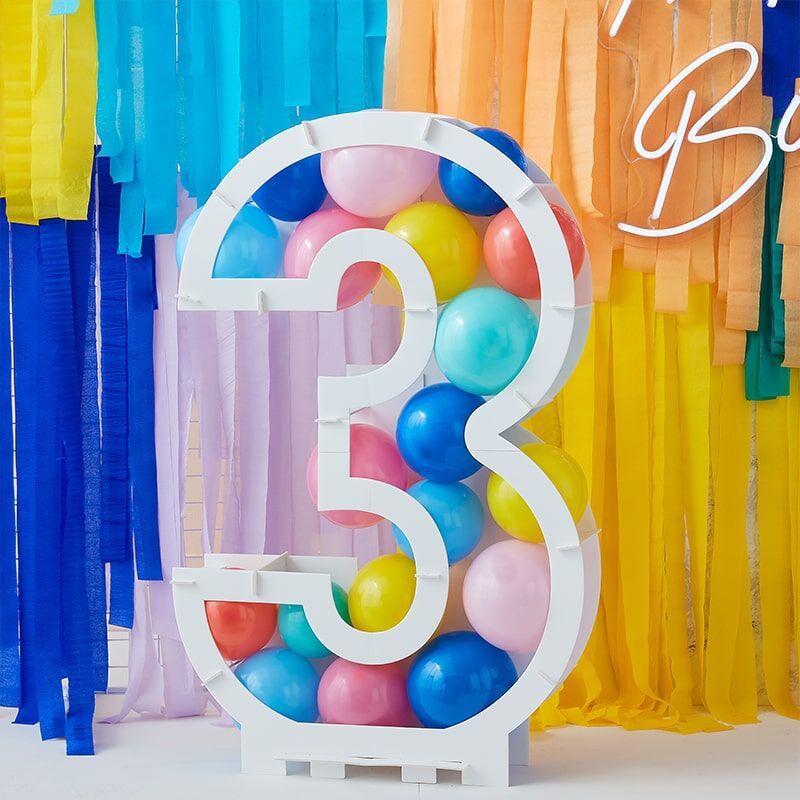 10 ballons multicolores Chiffre 1, ballons pour anniversaires
