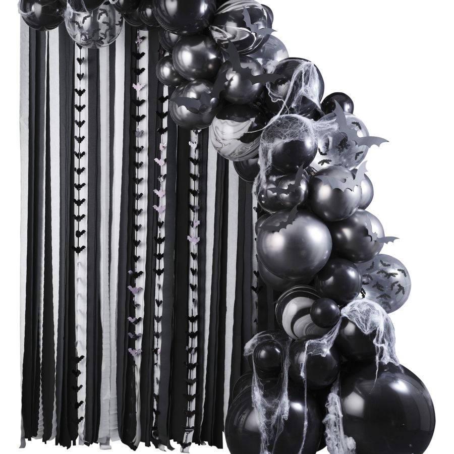 Kit Arche De Ballons Halloween 126 Pièces - Ballons Yeux, Toiles D'araignée, Chauves-souris | Décoration Fête Halloween