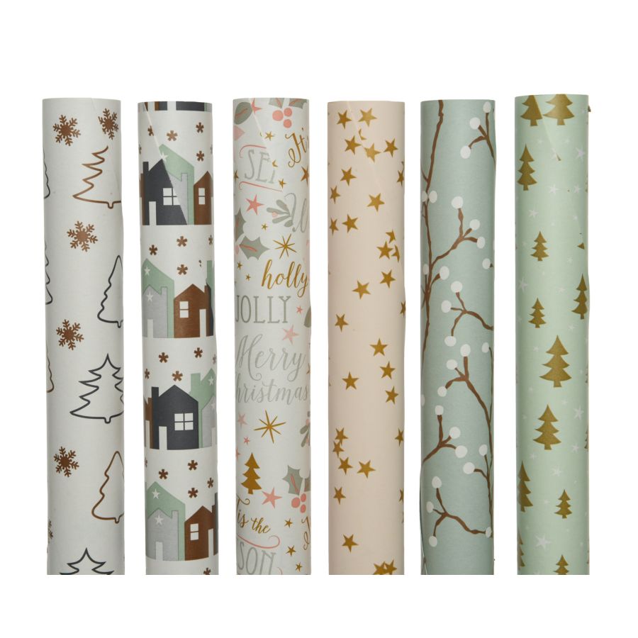 Papier Cadeau Kraft Recyclable - Lot Avec étiquettes Et Ficelle - 6 Feuilles 70x50cm Motifs Anniversaire