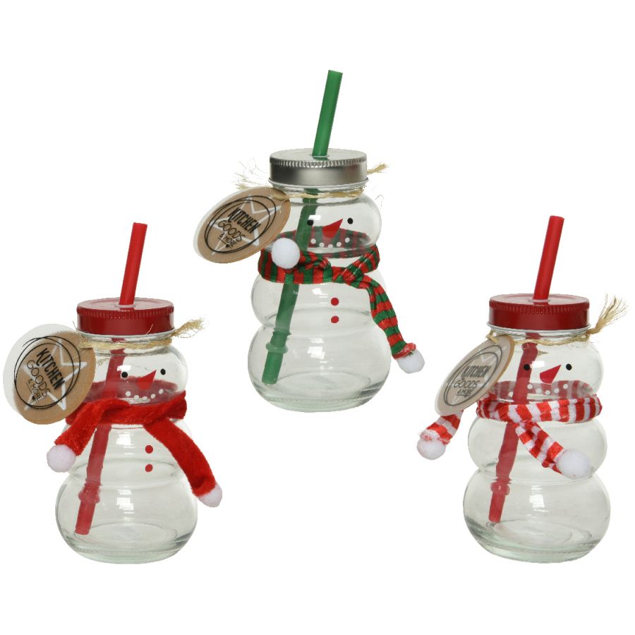 sous Verre en céramique - Let It Snow Bonhomme de Neige Magie de Noel Hiver - Lot de 6 (100 x 100 mm