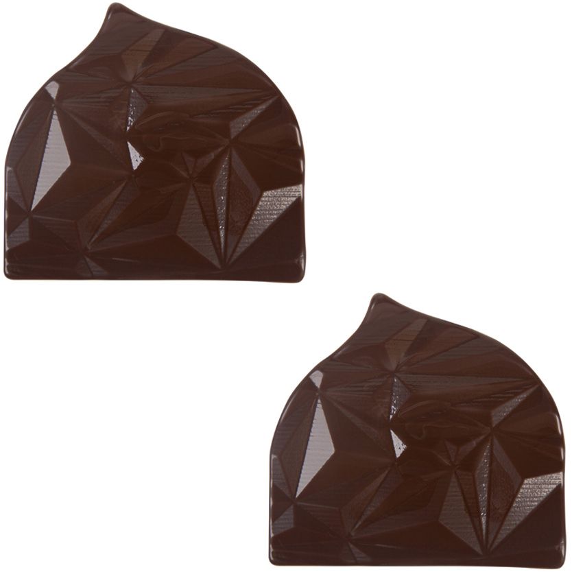 2 Embouts de Bûche Goutte Relief (8 cm) – Chocolat Noir - Annikids