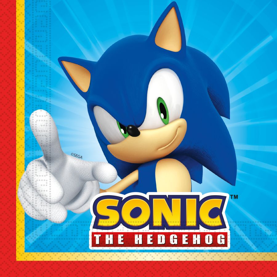 20 Serviettes Sonic pour l'anniversaire de votre enfant - Annikids