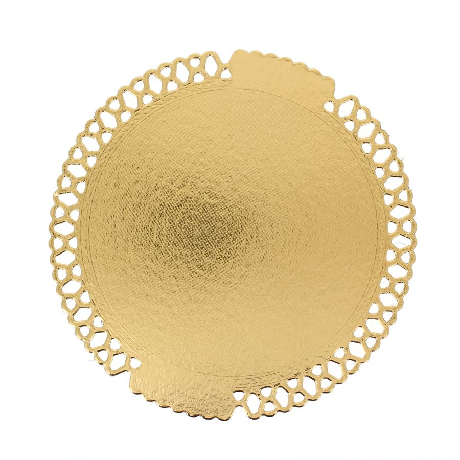 100 Napperons Dentelle Ronde Or 26,7 Cm – Papier Premium Alimentaire – Décoration Gâteaux Élégante