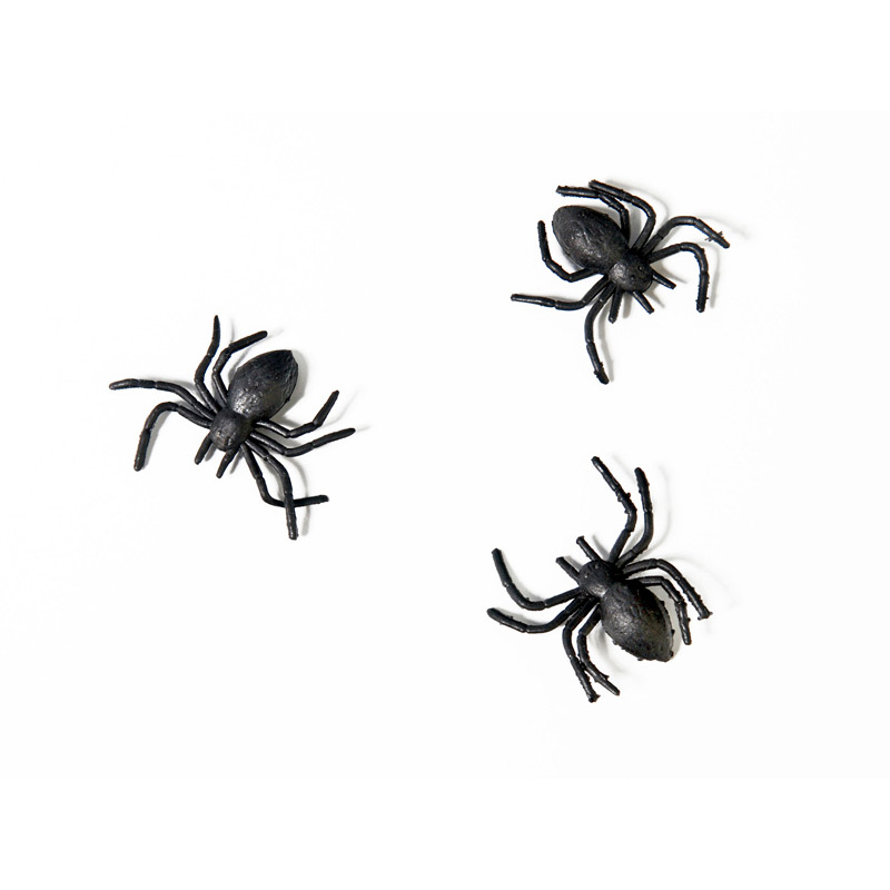 Lot De 50 Araignées Noires Halloween – 3 Cm En Plastique Réaliste – Déco De Table, Farces Et Attrapes – Créez Une Ambiance Horrifique