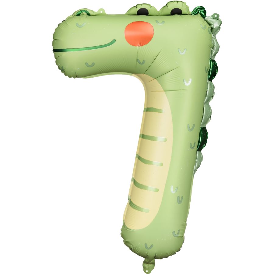 Ballon Aluminium Hélium Animaux Chiffre 7 - Crocodile pour l'anniversaire  de votre enfant - Annikids