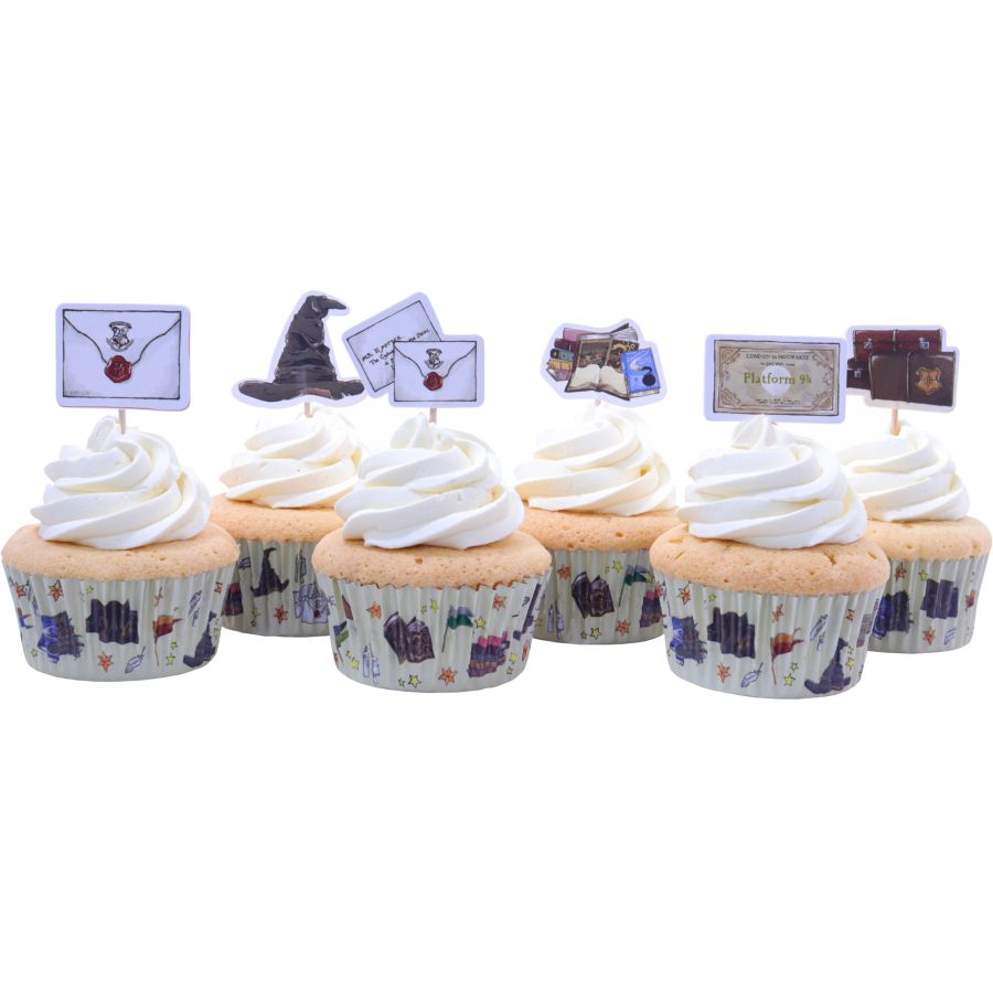 Kit 24 Caissettes et Déco Cupcakes Harry Potter - Poudlard pour l