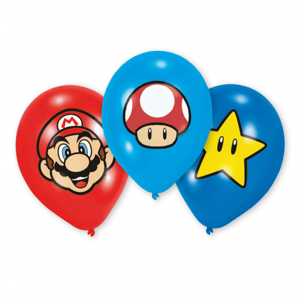 6 Ballons Mario Party Friends pour l'anniversaire de votre enfant - Annikids