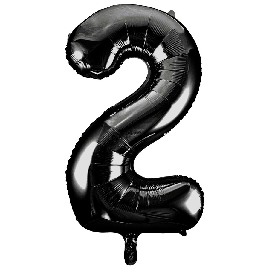 Ballon Géant Chiffre 2 Noir (86 cm) pour l'anniversaire de votre enfant -  Annikids
