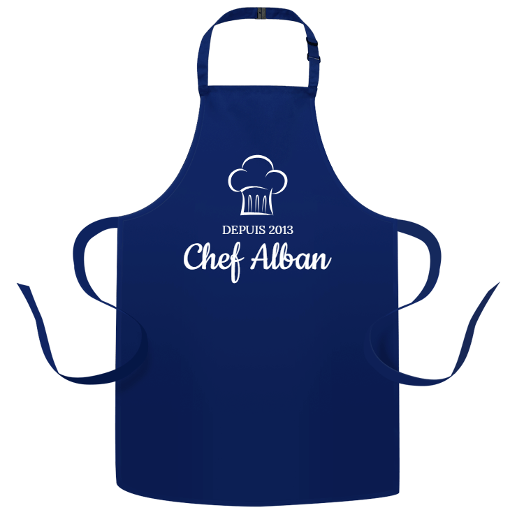 Tablier de cuisine réglable avec nom Cadeau d'anniversaire pour chef