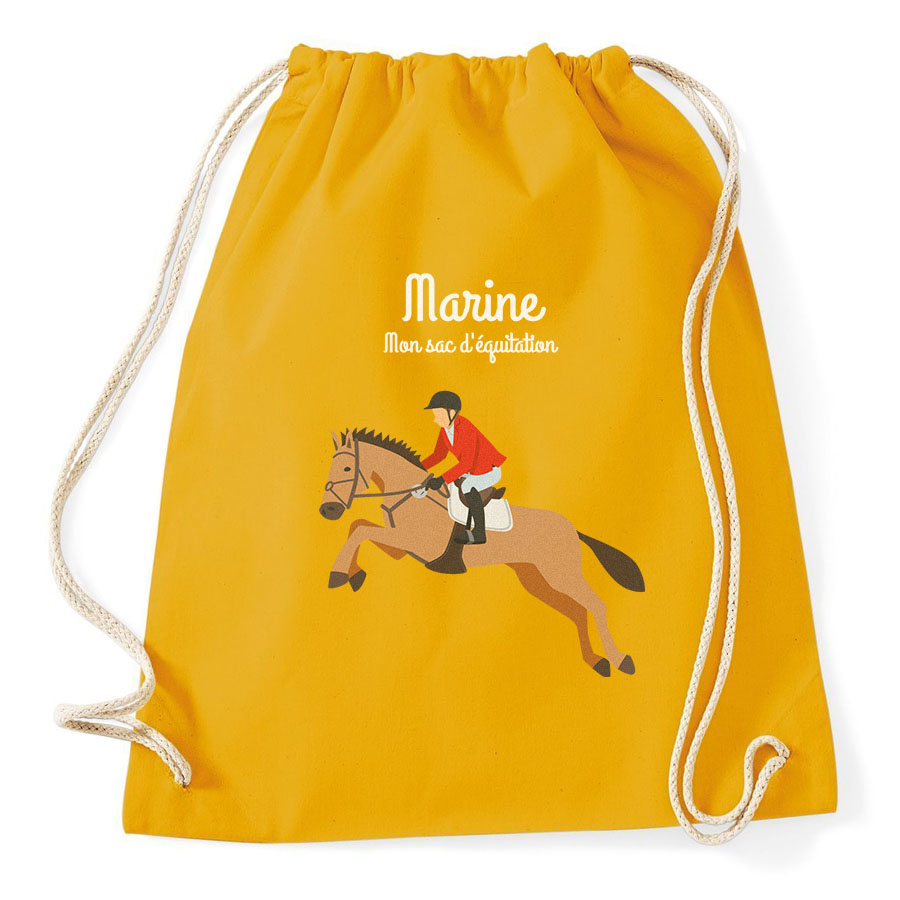 Sac De Sport Personnalisé Avec Motif Chevaux - Sac En Tissu Avec Nom Pour Enfants Et Adultes - Cadeau Rentrée - 4