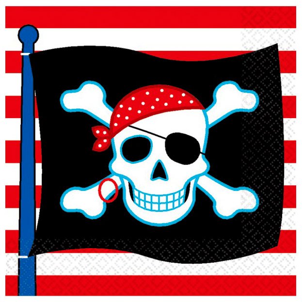 16 Serviettes Pirate Party 