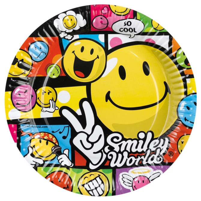 8 assiettes Smiley world 