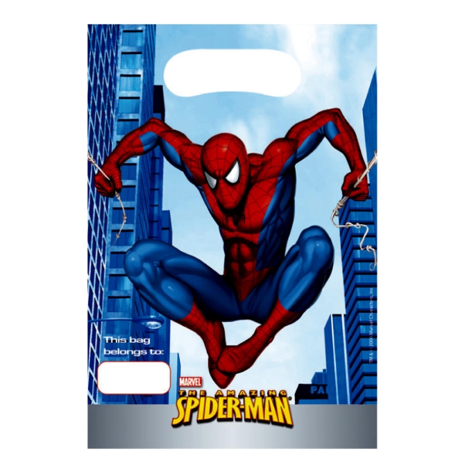 6 pochettes  cadeaux Spiderman 