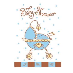8 invitations Baby shower garçon