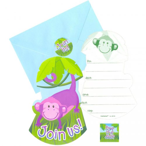 8 invitations Jungle 