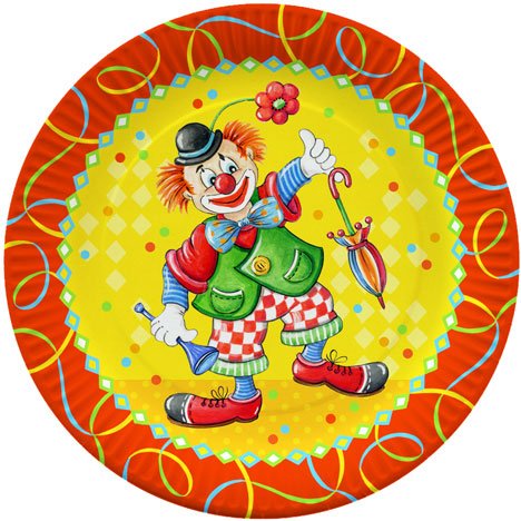 10 assiettes Clown 