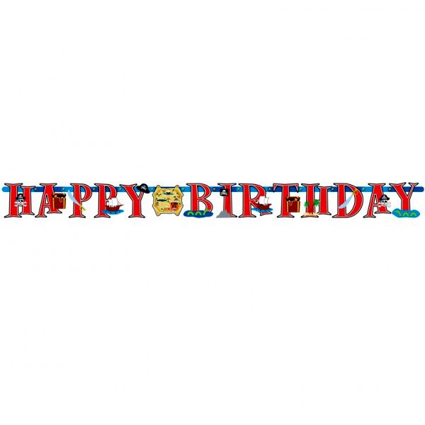 Guirlande lettres Happy Birthday Pirate party 