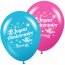 8 Ballons Annikids Joyeux Anniversaire Rose-Bleu