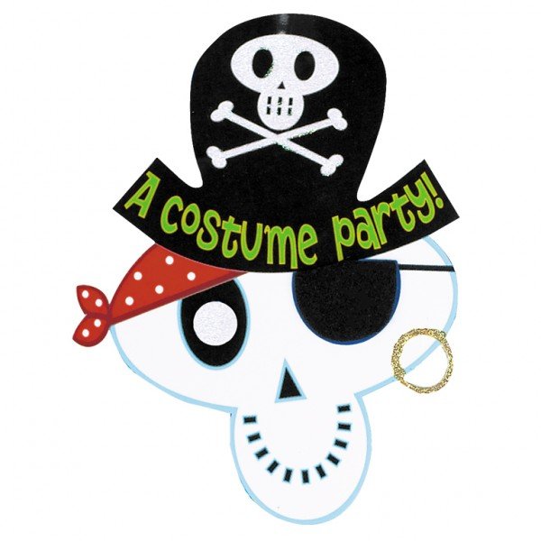 8 Invitations Pirate Squelette 