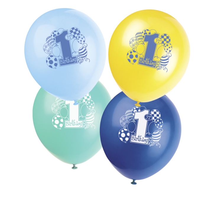 8 ballons 1st Birthday garon 