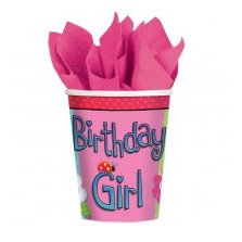 8 gobelets Birthday Girl 