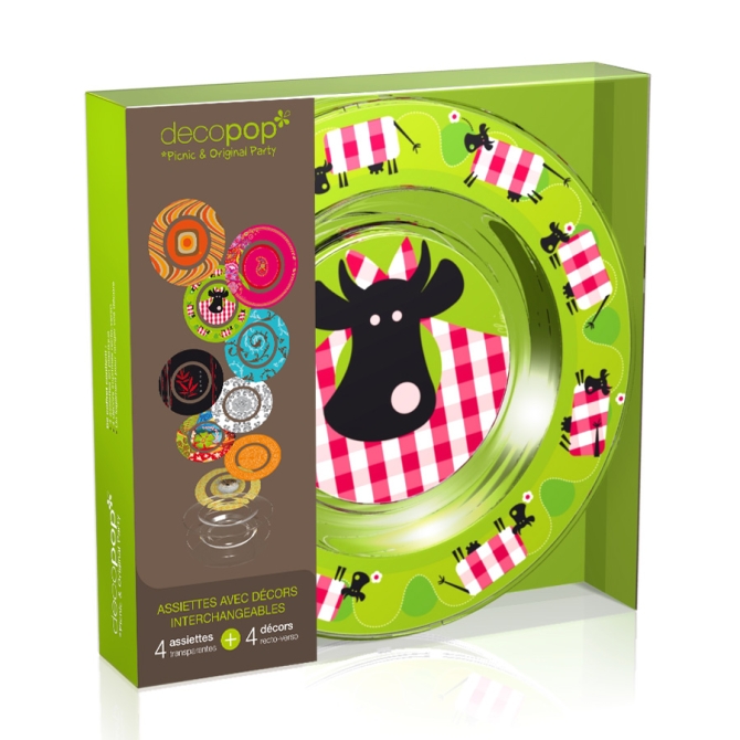 Coffret 4 Assiettes Decopop Marguerite 