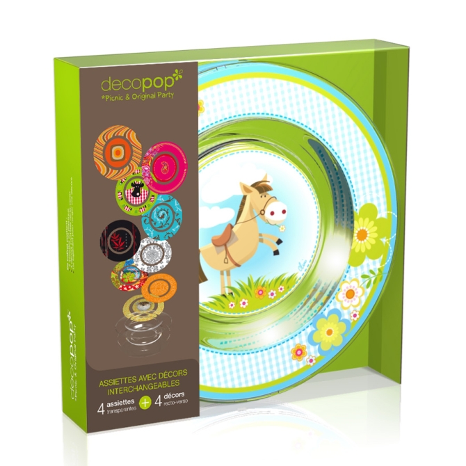 Coffret 4 Assiettes Decopop Cannelle 