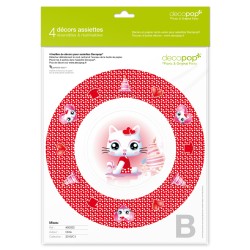 4 Dcors Assiettes Decopop Miaou. n1