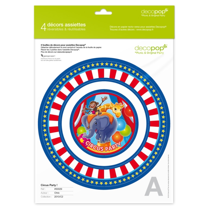 4 Dcors Assiettes Decopop Circus Party ! 