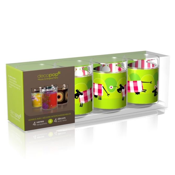 Coffret 4 Verres Decopop Marguerite 