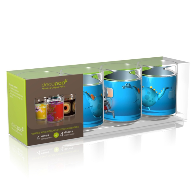 Coffret 4 Verres Decopop Arthur et le dragon volant 