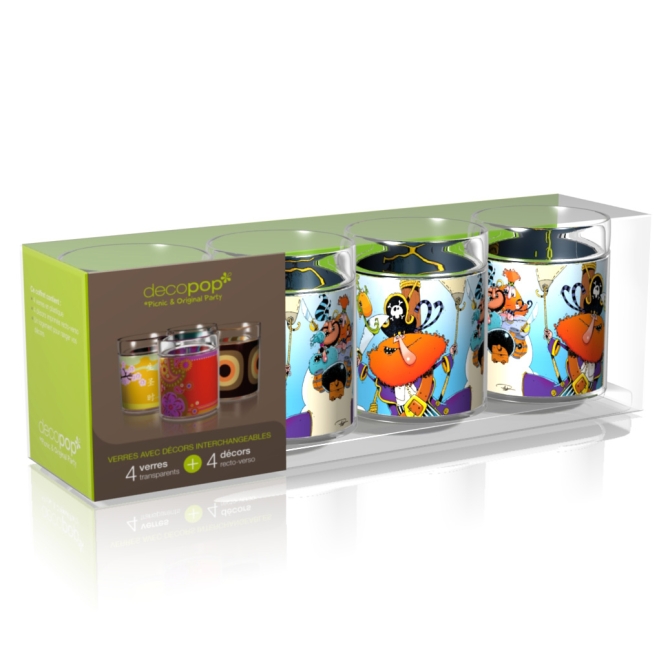 Coffret 4 Verres Decopop Captain Rakham 