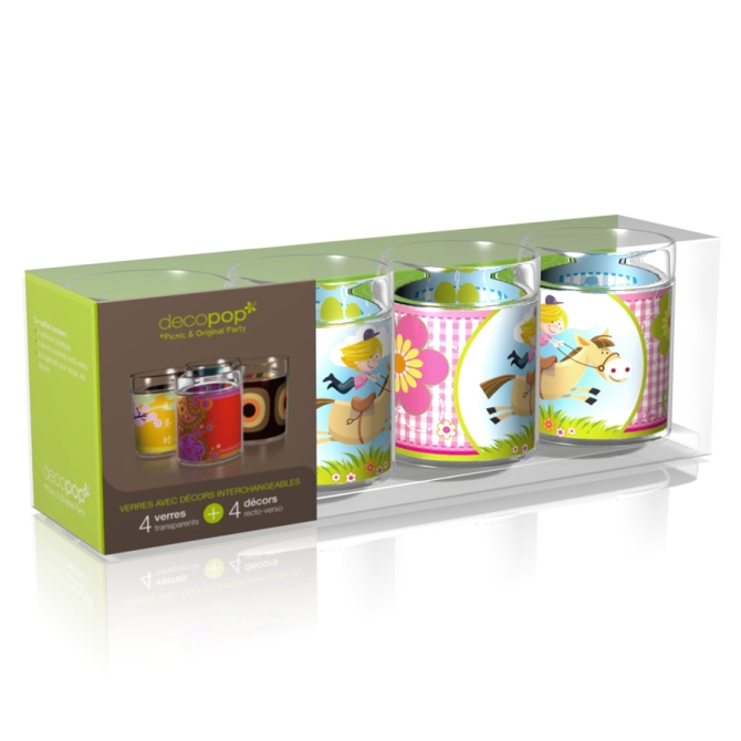 Coffret 4 Verres Decopop Cannelle 