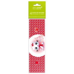 4 Ronds de serviette Decopop Miaou. n2