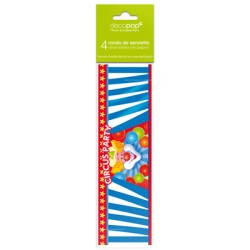 4 Ronds de serviette Decopop Circus Party !. n�1