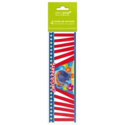 4 Ronds de serviette Decopop Circus Party !. n�2