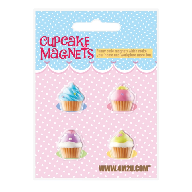 4 mini magnets Cupcake 