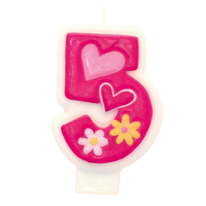 Bougie Pink Flowers 5 ans 