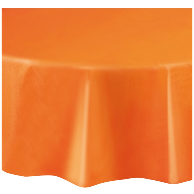 Nappe Ronde Unie Orange - Plastique 