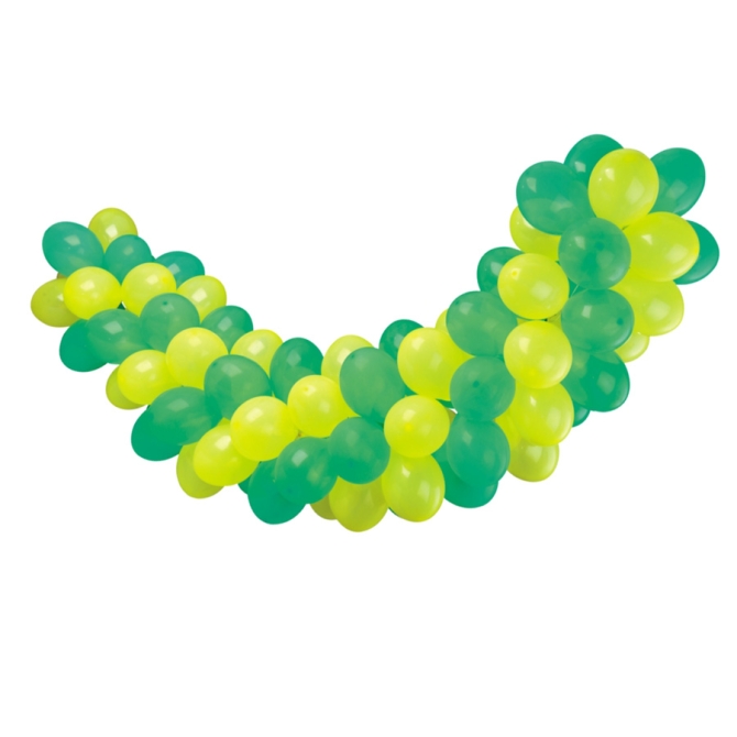 Guirlande ballons vert et jaune à gonfler 