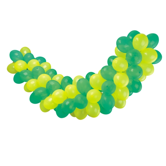 Guirlande ballons vert et jaune  gonfler 