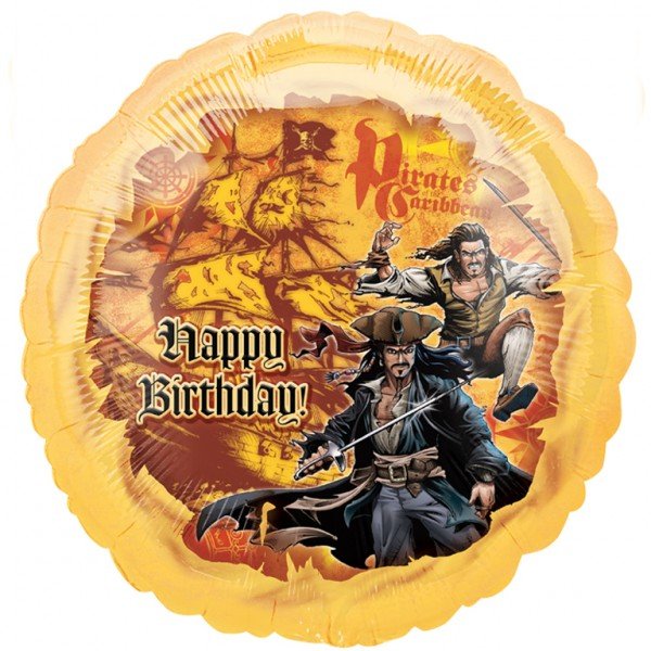 Ballon Hlium Pirate Happy Birthday 