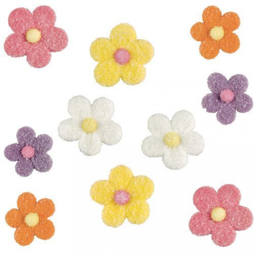 10 Fleurs en sucre cristallis 