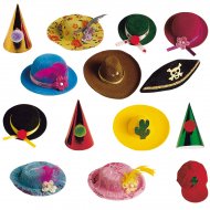8 minis chapeaux assortis